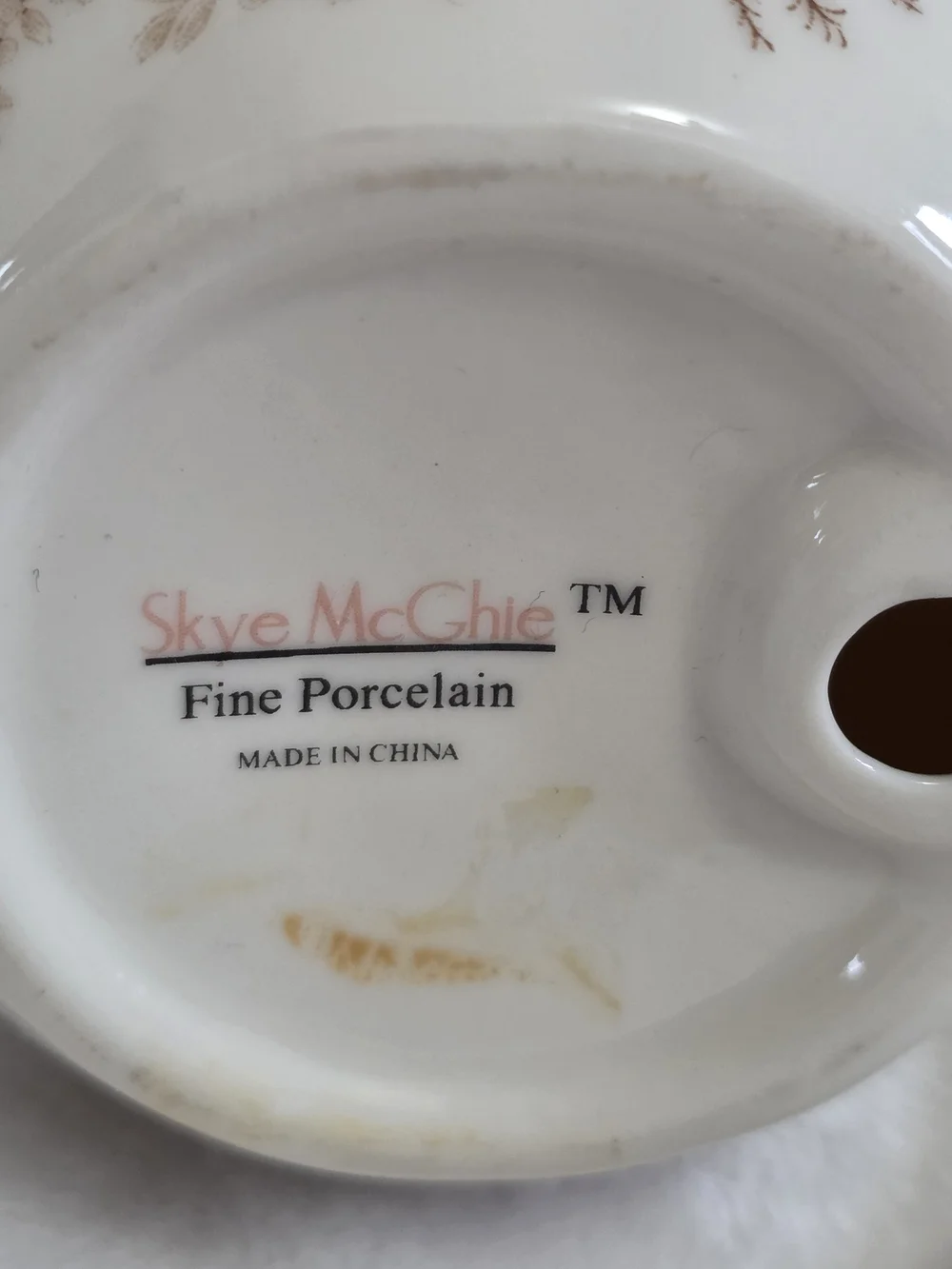 Vintage Skye McGhie Fine Porcelain Brown Transferware Tea Light Candle Lamp - Picture 10 of 10